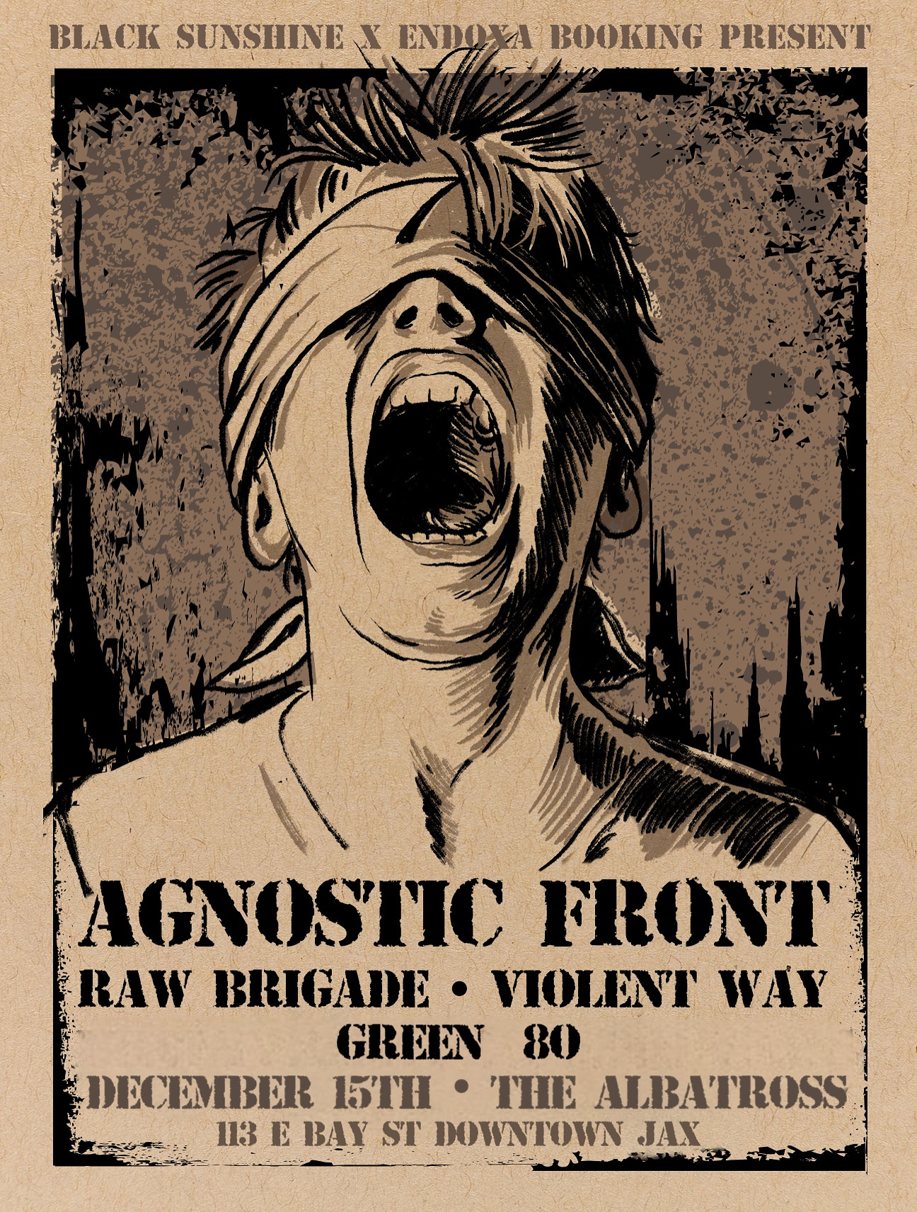 AGNOSTIC FRONT, RAW BRIGADE, VIOLENT WAY, GREEN 80